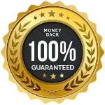 100% money-back guarantee seal